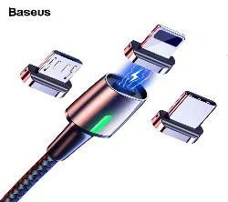 Baseus Zinc Magnetic Cable Kit iP+Type C+ Mirco 2M
