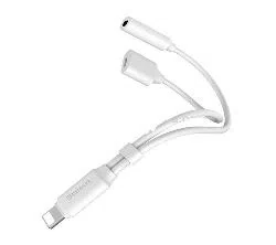 BASEUS L35 Multi-functional Lightning Cable with Jack Headphone - white