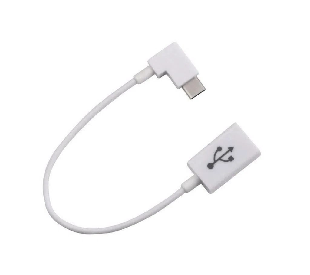 Angle Type C OTG Cable, Cable Creation (1 Pack) USB C Male to USB 2.0 A Female OTG(On-The-Go) Cable, 12CM/White