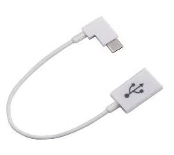 Angle Type C OTG Cable, Cable Creation (1 Pack) USB C Male to USB 2.0 A Female OTG(On-The-Go) Cable, 12CM/White