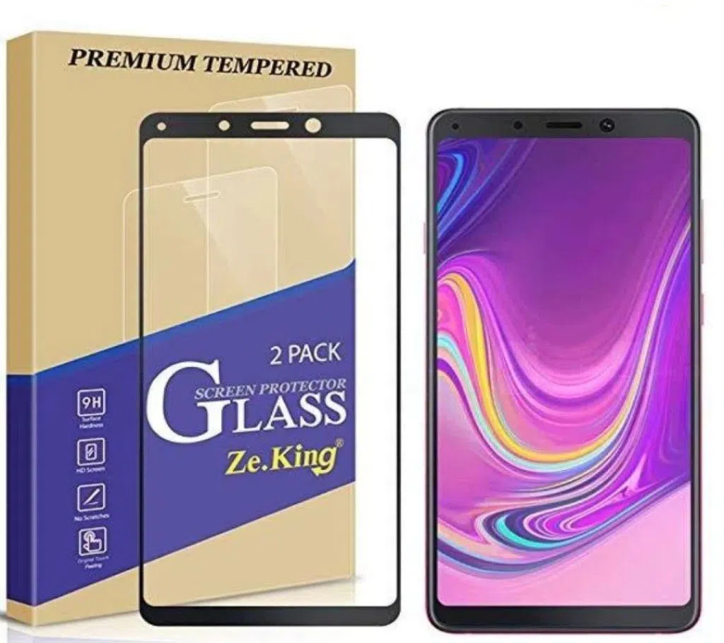 Temperd Glass Protector - Black ফর Samsung A6 (2018) Camera Hole 11D