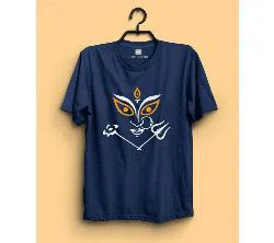 Maa Durga Face Navy Color Mans T-Shirt"