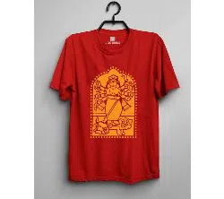 Maa Durga Full Cartoon Maroon Mans T-Shirt