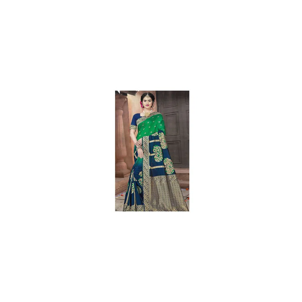 Indian Silk Katan Saree With Blouse Piece