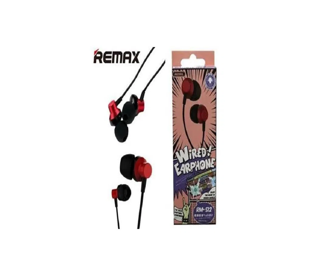 REMAX- RM 512 Wired In Ear Earphone Stereo with Mic, 3.5mm Jack