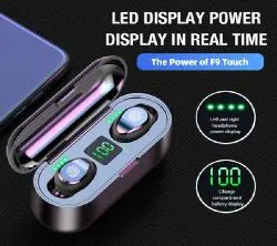 F9 TWS Wireless Earbuds Bluetooth V5.0 Headsets Earphones , Earbuds with LED Display 2000mAh Battery Microphone.