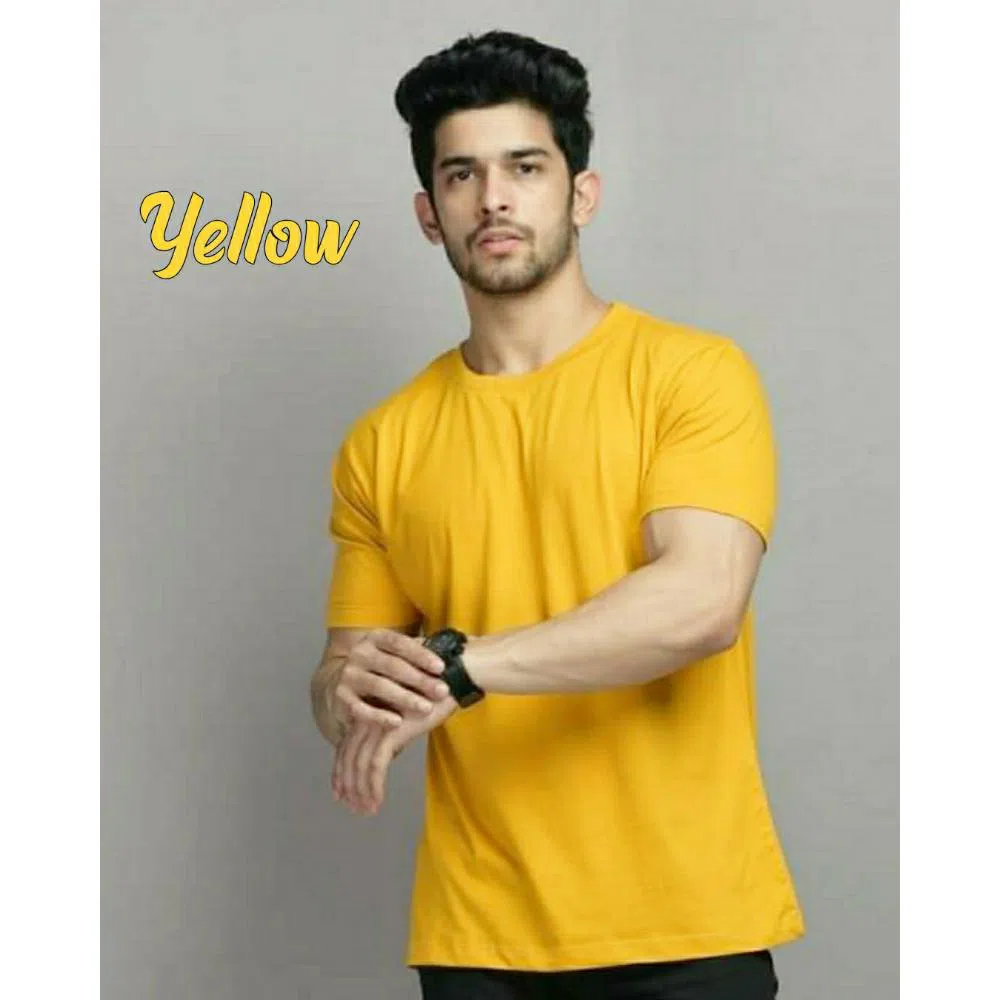 Premium Quality Solid Yellow Colour T-shirt