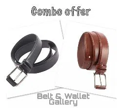 Brown Artificial belt for Men + Black Artificial belt for Men