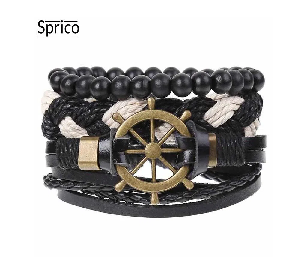 Sprico 4Pcs Set Vintage Handmade Bracelet for Men