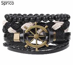 Sprico 4Pcs Set Vintage Handmade Bracelet for Men