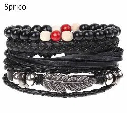 Sprico 4Pcs, Set Vintage Handmade Bracelet for Men
