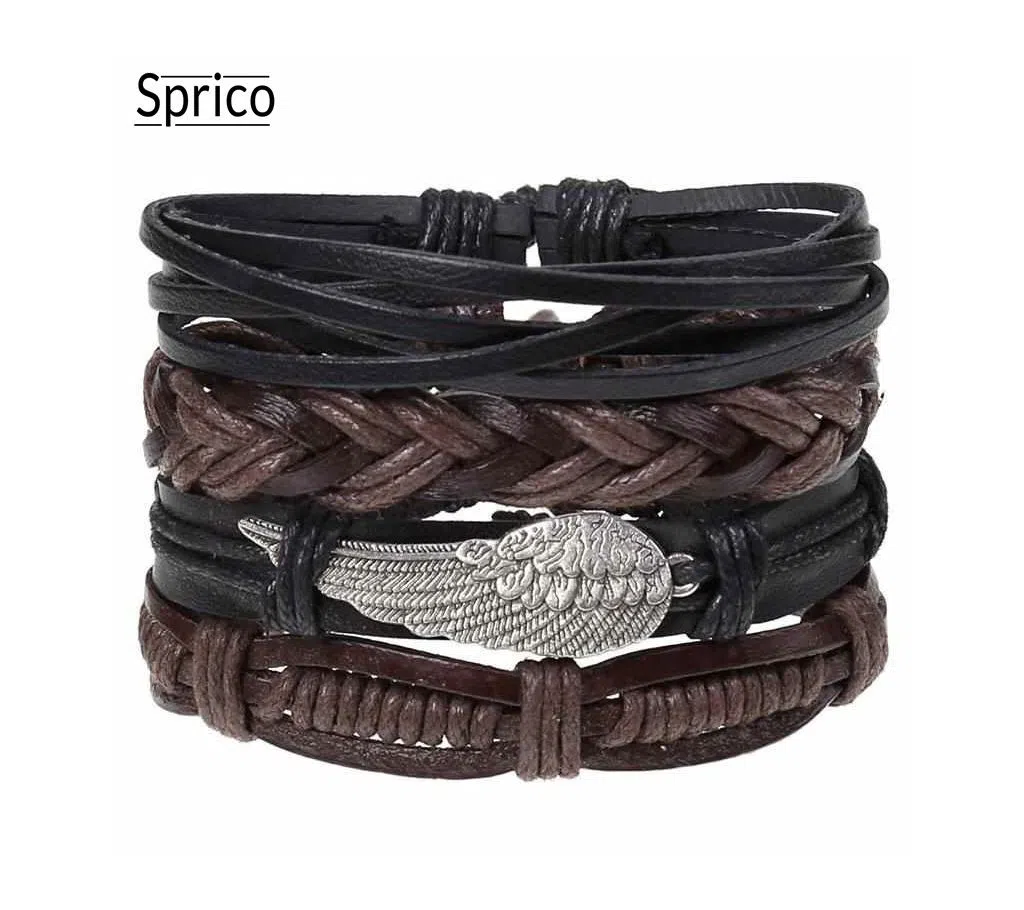 Sprico 4Pcs / Set Vintage Handmade Bracelet for Men