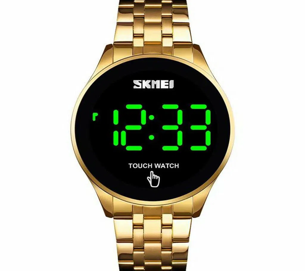 SKMEI 1579G STAINLESS STEEL MEN LED TOUCH WATCH