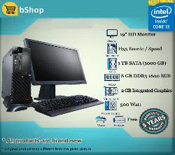 intel core i3 with 8gb ram, 1TB hard disk 2GB integrated graphics & 19" monitor (New)