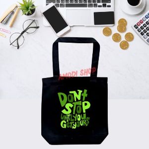 Ladies Tote Canvas Hand Shoulder Carry Bag Black Color for Women with Zipper
