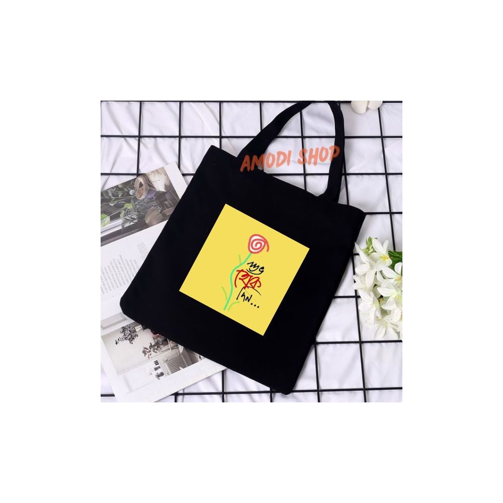 Fashionable Canvas Tote Bag with Inner Pocket & Zipper (BQB-020)