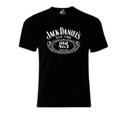 Jack Daniels Half sleeve Text Printed T Shirt For Men - Black