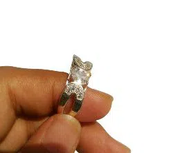 Cubic Stone Silver Ring