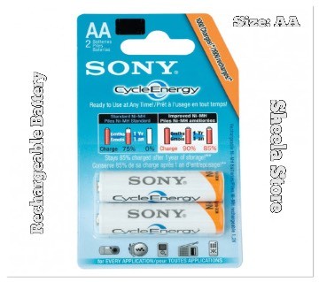 SONY Rechargeable Battery 1.2 Volt AA Size: 2 pcs