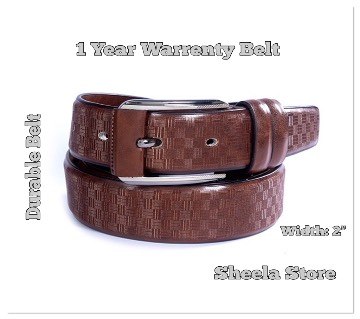 Brown artificial leather belt for men-Brown 