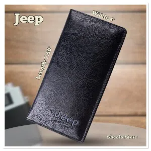 Jeep black long wallet for men 