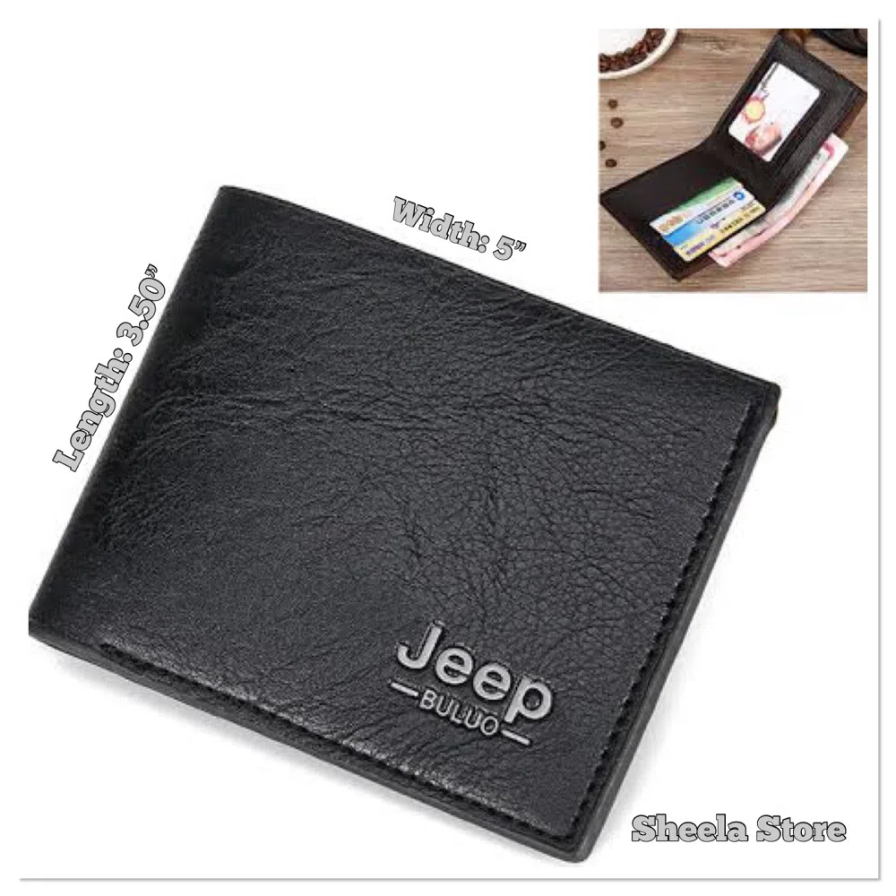 Jeep black artificial leather wallet for men 