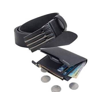 Gents PU Leather belt & wallet combo 