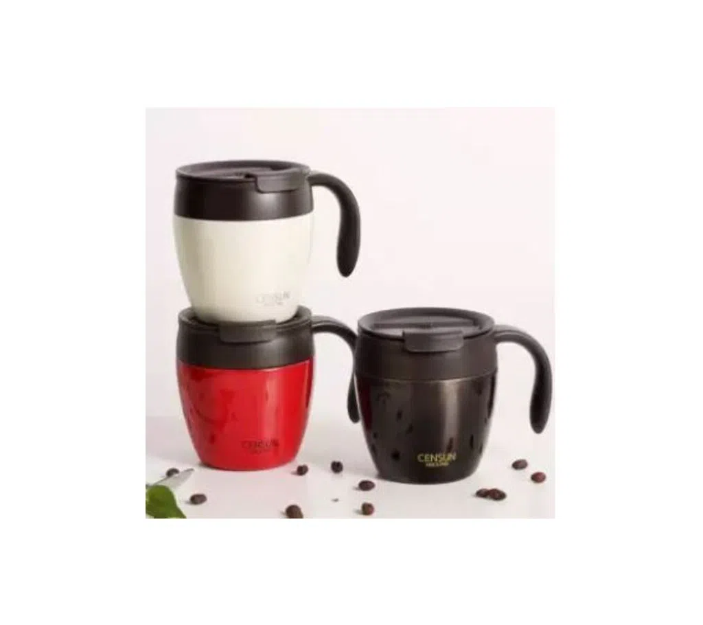 320ml Stainless Steel Coffee Mugs Thermos Insulation Water Bottle Cups Drinkware with Handle Lid Travel Tea Mug for Office 1 pcs 