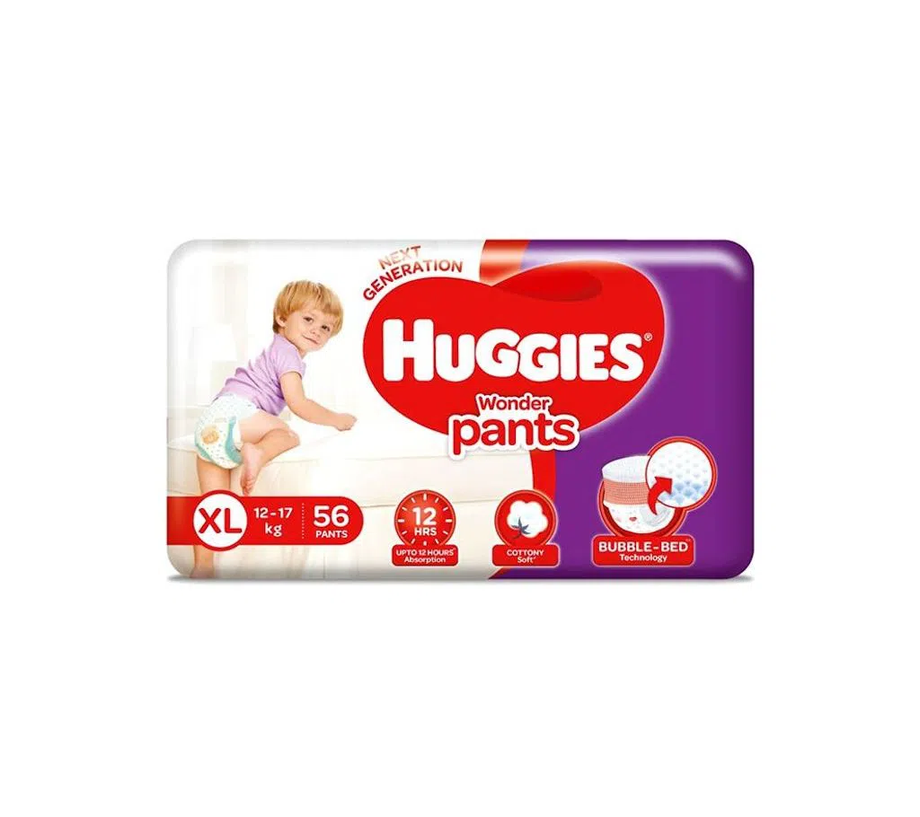 Huggies Wonder Pants (Bubble Bed) XL 56s (12-17 kg)