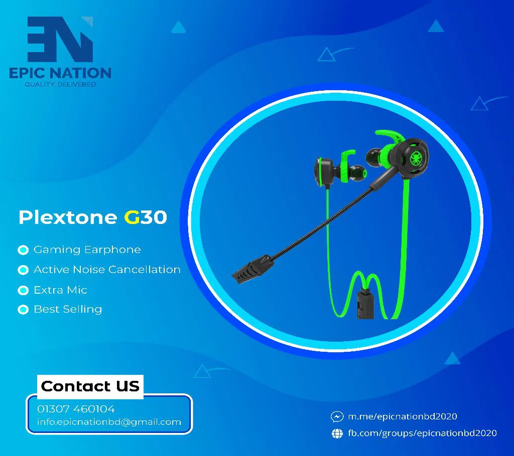 Plextone G30 Gaming Earphone With Extra Mic