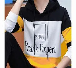 Full Sleeve Winter Hoodie For Men Black and yellow