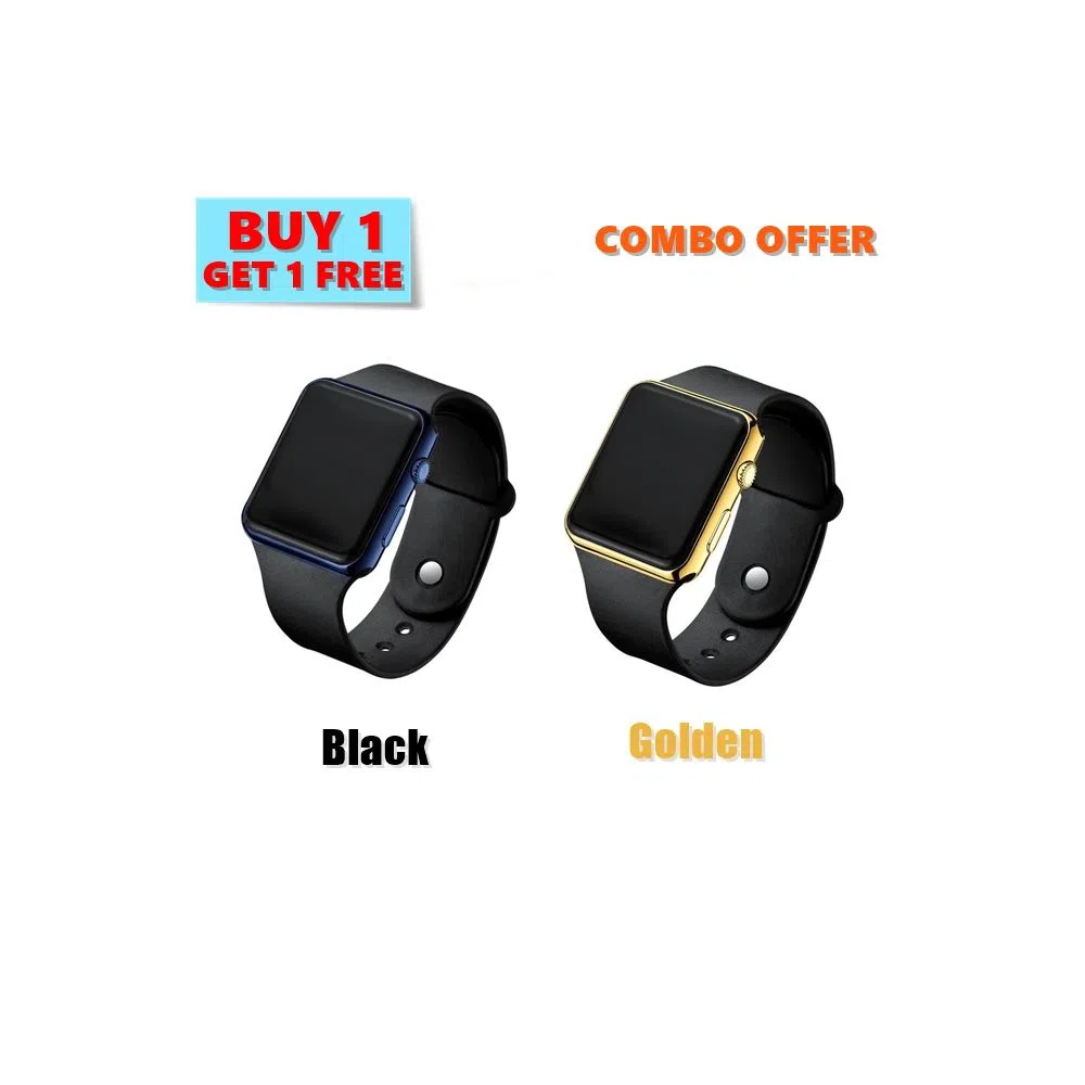 BUY 1 GET 1, Colorful Square LED Digital Sports Water Resistance LED Wristwatch