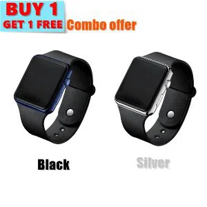 BUY 1 GET 1, Colorful Square LED Digital Sports Water Resistance LED Wristwatch