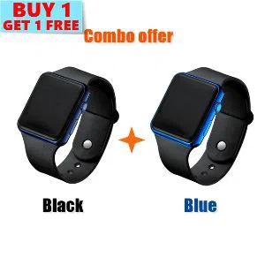 BUY 1 GET 1, Colorful Square LED Digital Sports Water Resistance LED Wristwatch