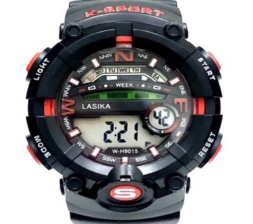 LASIKA W-H9015 Water Resistance/ Waterproof 50m Silicon Digital Watch for Men With Lasika Box - Red(null)