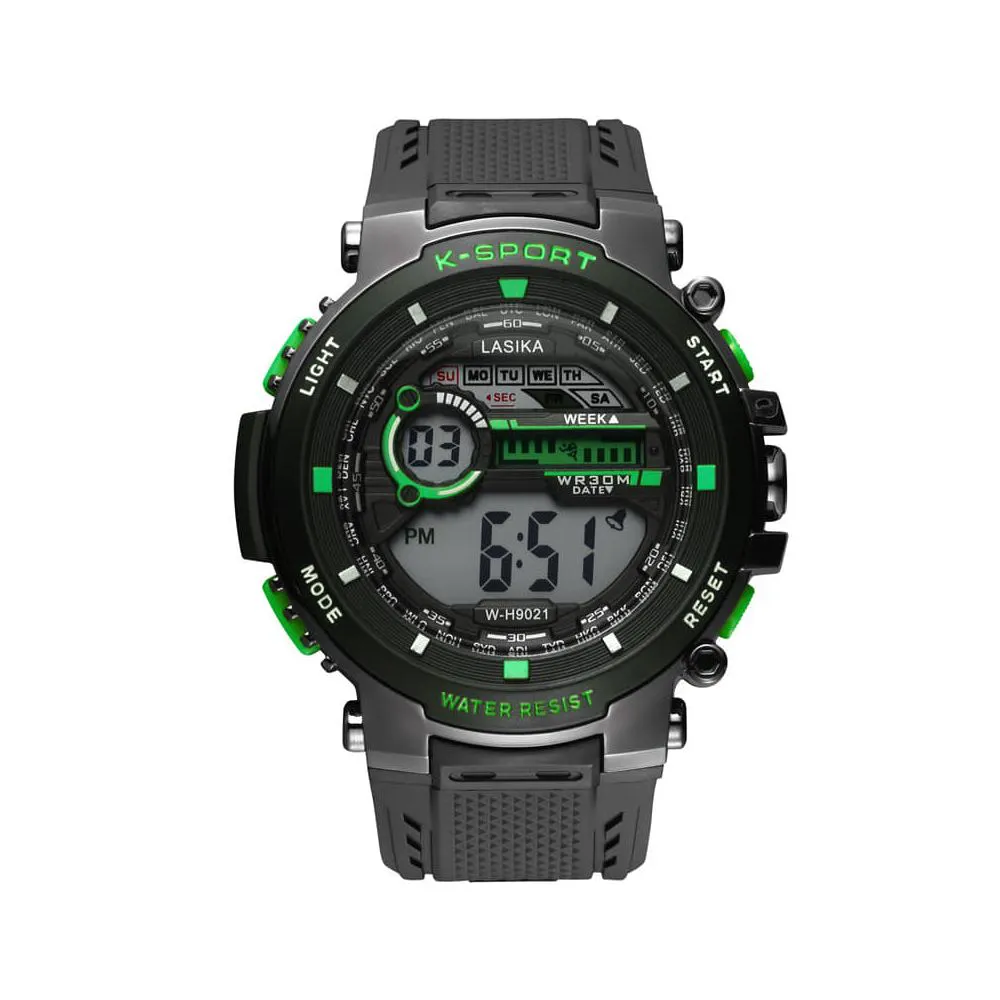 Lasika W-H9021 Sports , 100% Water Resistance Silicon Digital Watch for Men
