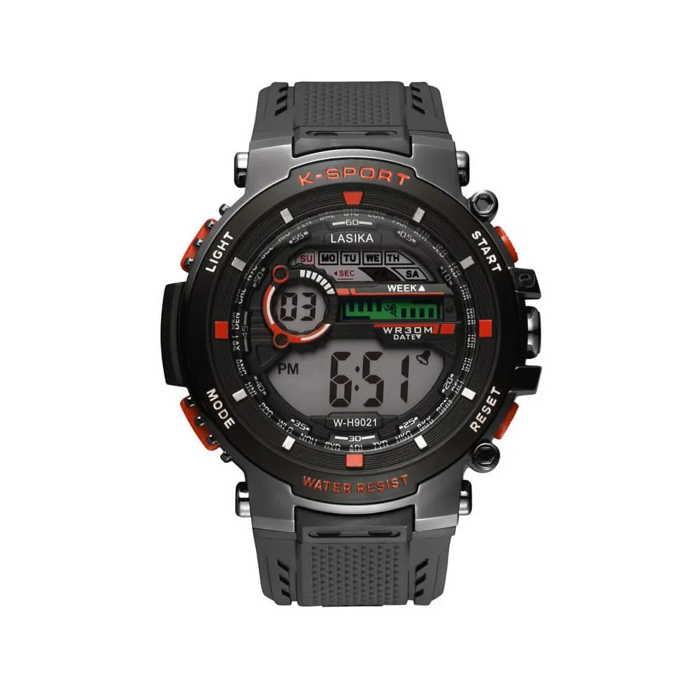 Lasika W-H9021 Sports , 100% Water Resistance Silicon Digital Watch for Men