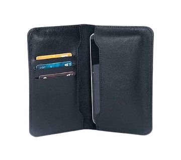 Black Leather Wallet with Mobile Cover for Men