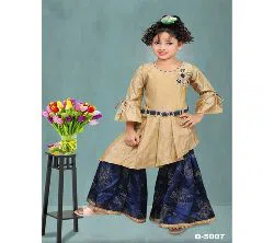 Indain Baby/girl western party Gown-Golden & Navi Blue