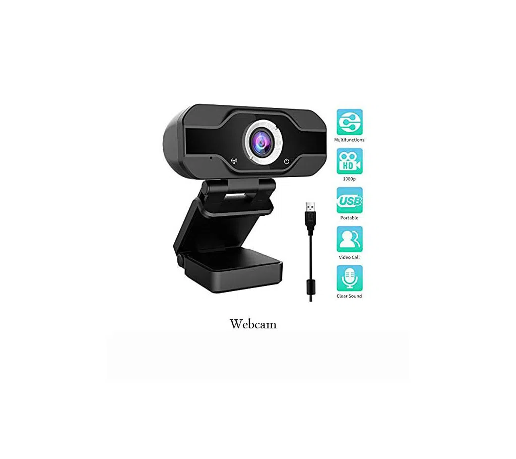 Webcam 1080P PC Webcam with Microphone
