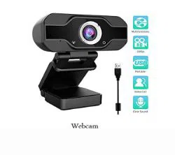 Webcam 1080P PC Webcam with Microphone