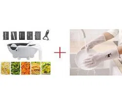 Wet Basket multi Vegetable Cutter with safety hand gloves