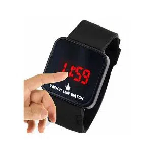 Unisex Rubber Led Date Sports Bracelet Digital Wrist Watch (Black)