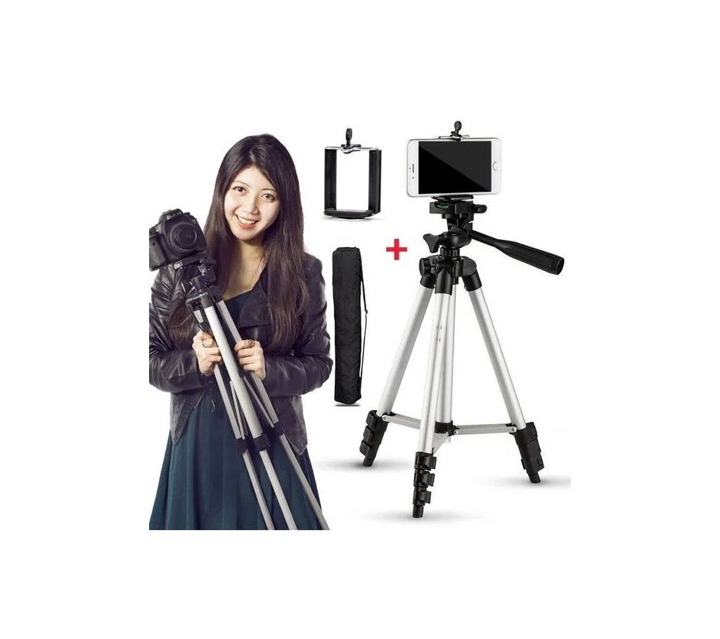 DSLR Camera Stand with Phone Holder Tripod