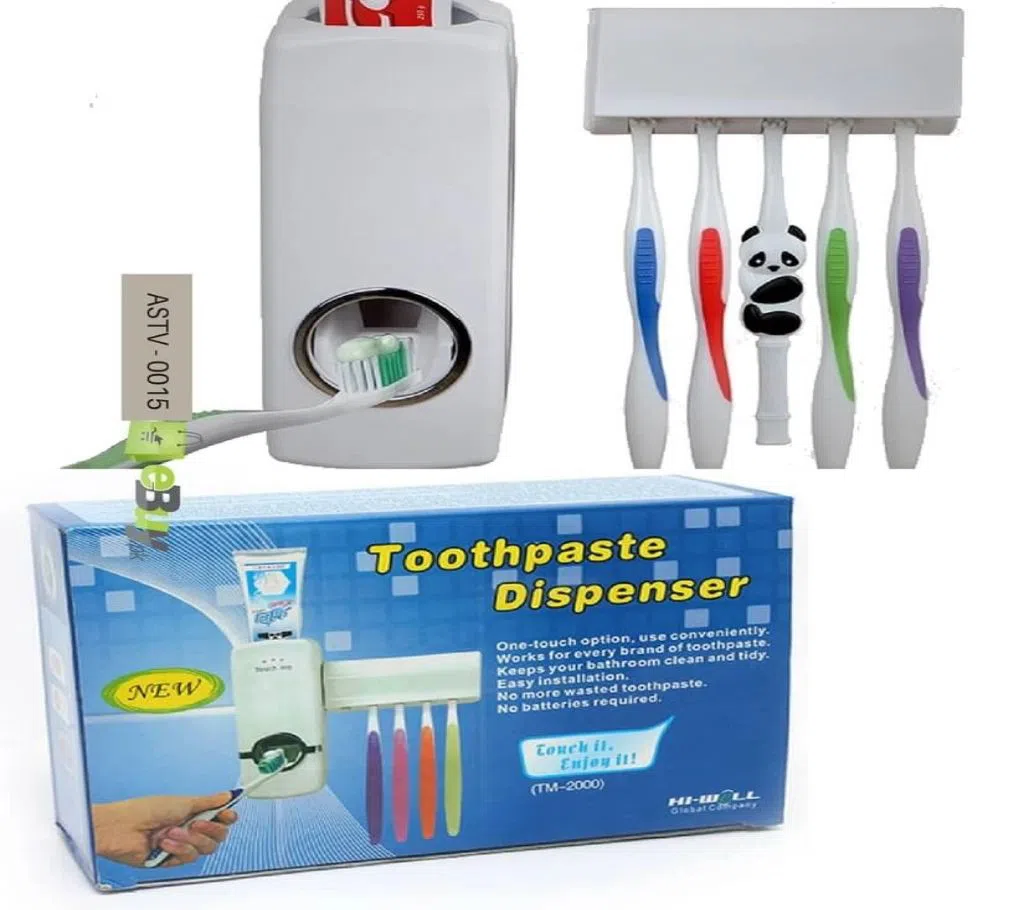  Toothpaste Dispenser with Toothbrush Holder