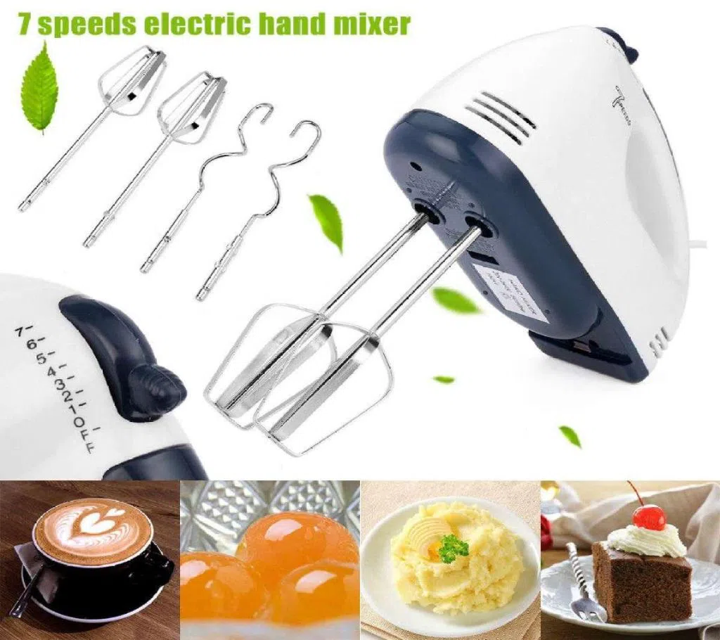 Electric Egg Beater and hand Mixer - White