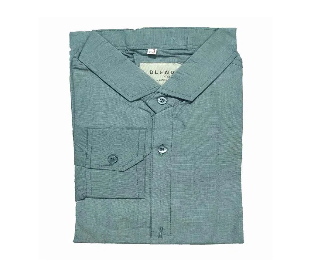 Cotton full sleeve shirt for men-Olive 