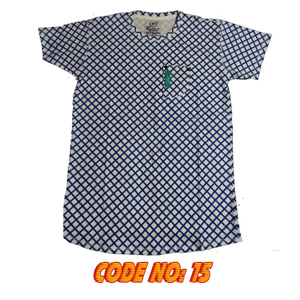 Blue Checked Cotton T-Shirt Eid Collection 2021