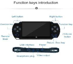 X6 Game Console 4.3 Inch Screen 8GB Handheld Game Player Built-in 100 Games