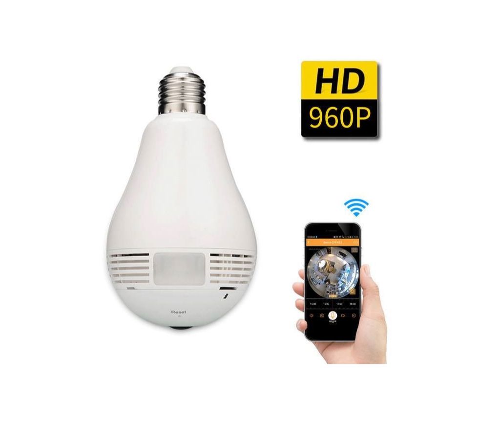 360 degree Panoramic 960P Hidden wifi Camera Light Bulb Mini Security